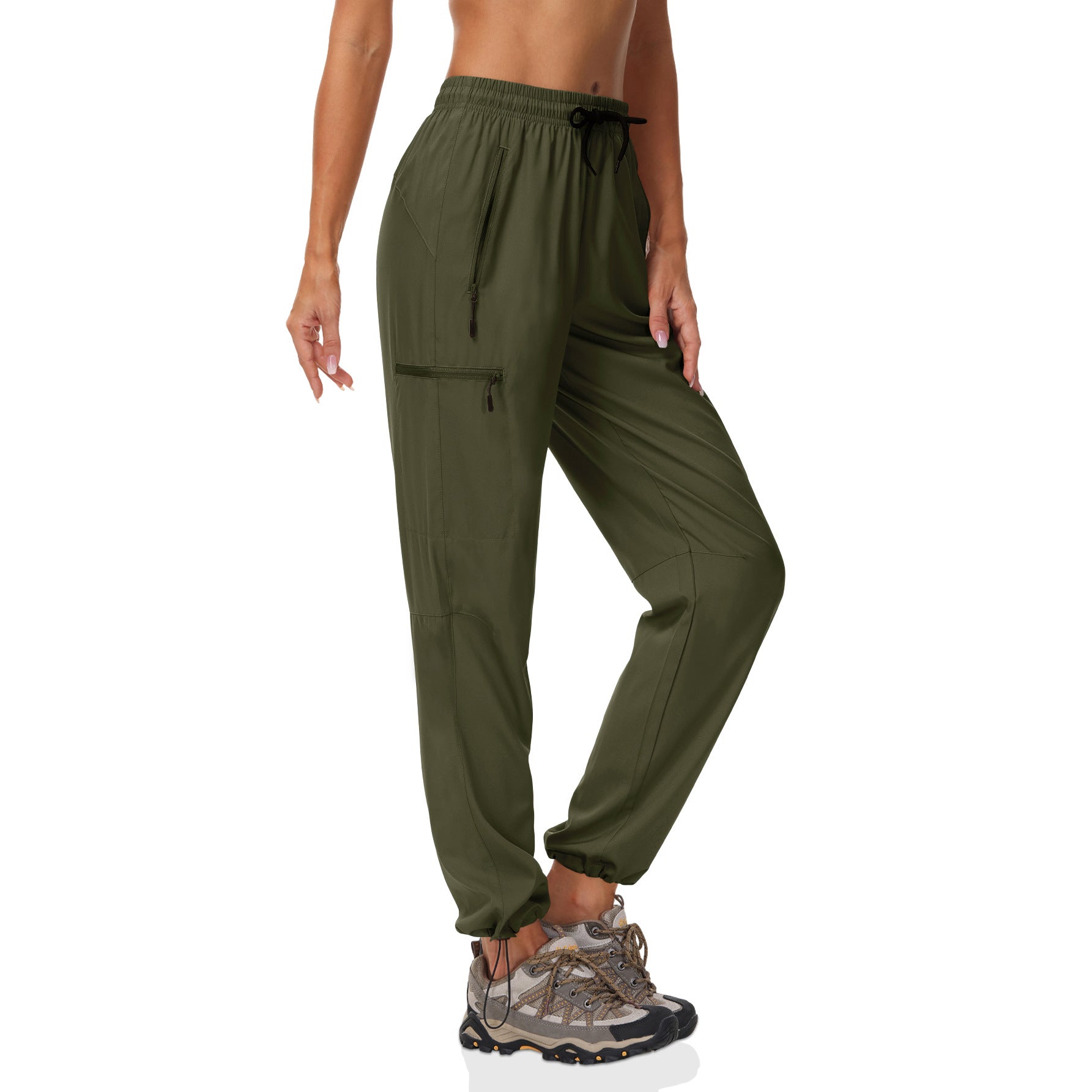 Lila Bloom Quick-Dry-Hose für Damen – Sommersport &amp; Wandern, Olivgrün