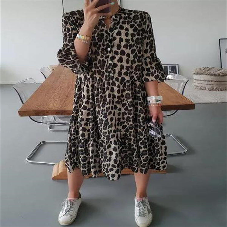 Clara Brooks Leopard Print Midi Skirt - Slimming High Waist Pullover Style