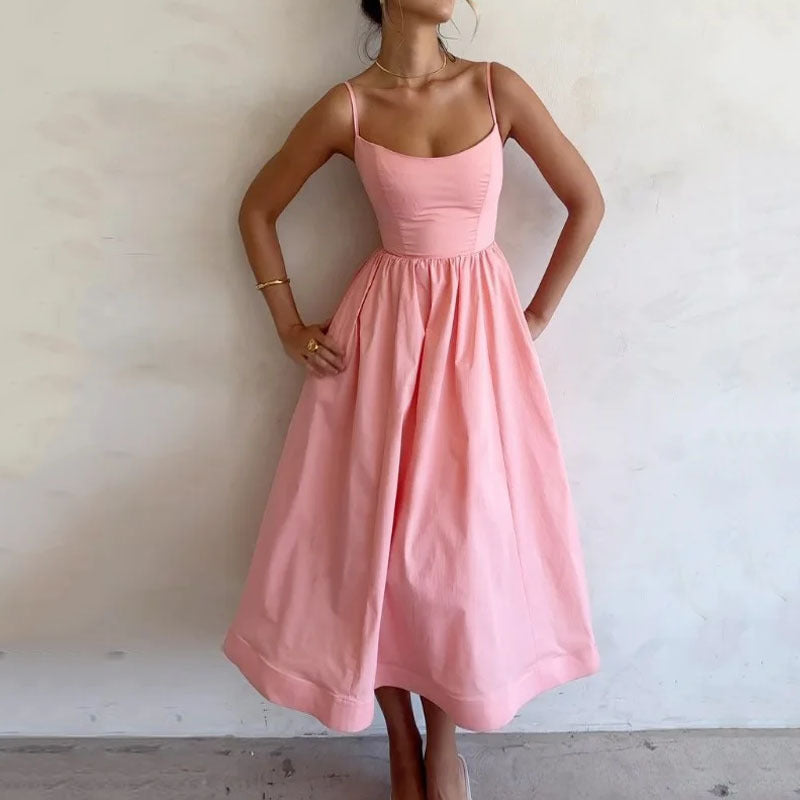 Riva Claire Damen Rosa Strapskleid | Eleganter Pendlerrock aus Polyester