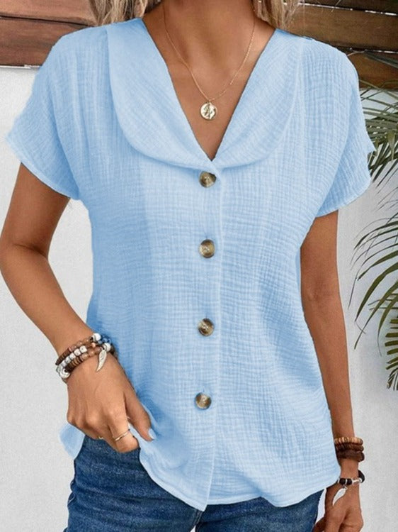 Lila Bloom Women's Short Sleeve Cardigan – Stylish Solid Color Top