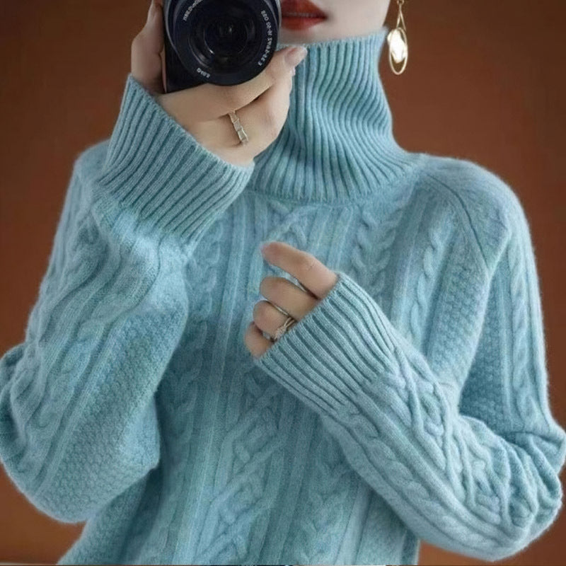 Elara Gemütliches Langarm-Strickoberteil - Herbst- und Winterpullover, weiches Nylon